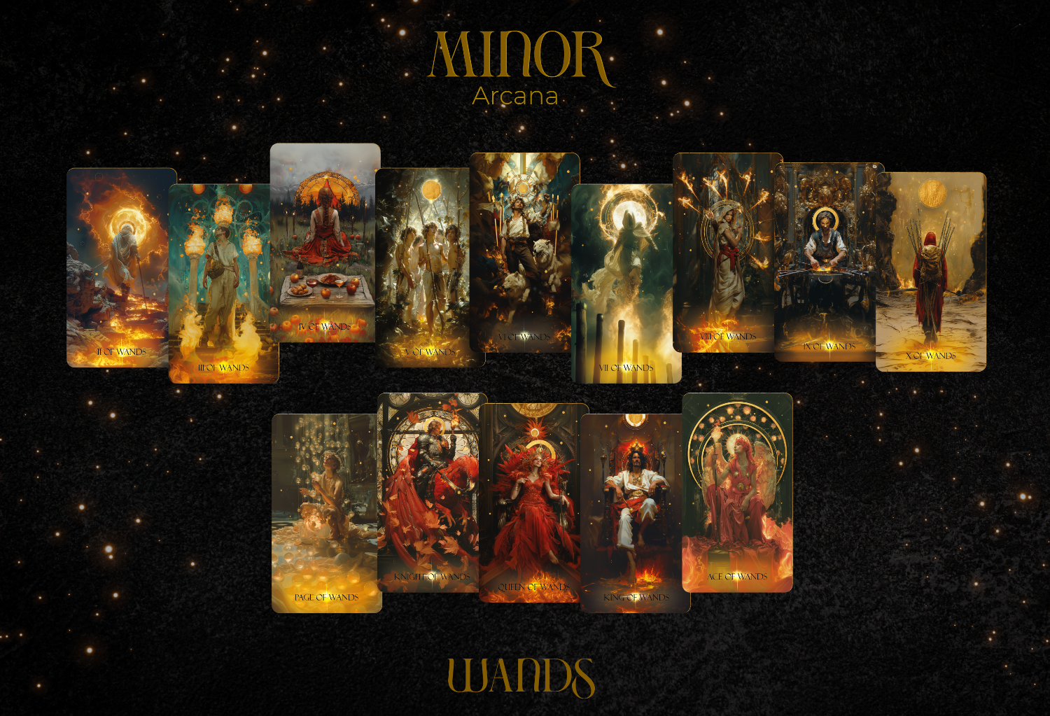 ART NOUVEAU MAGIC_MINOR ARCANA CARDS PREVIEW WANDS