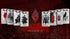 Set of tarot cards with gothic design on a dark red background
