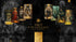 Art Nouveau magic tarot cards with dark background and gold accents