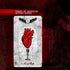 Card from 'Tarot of American Gothic Poems' with a red heart and eagle illustration on a dark background.