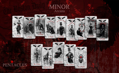 Set of tarot cards labeled &